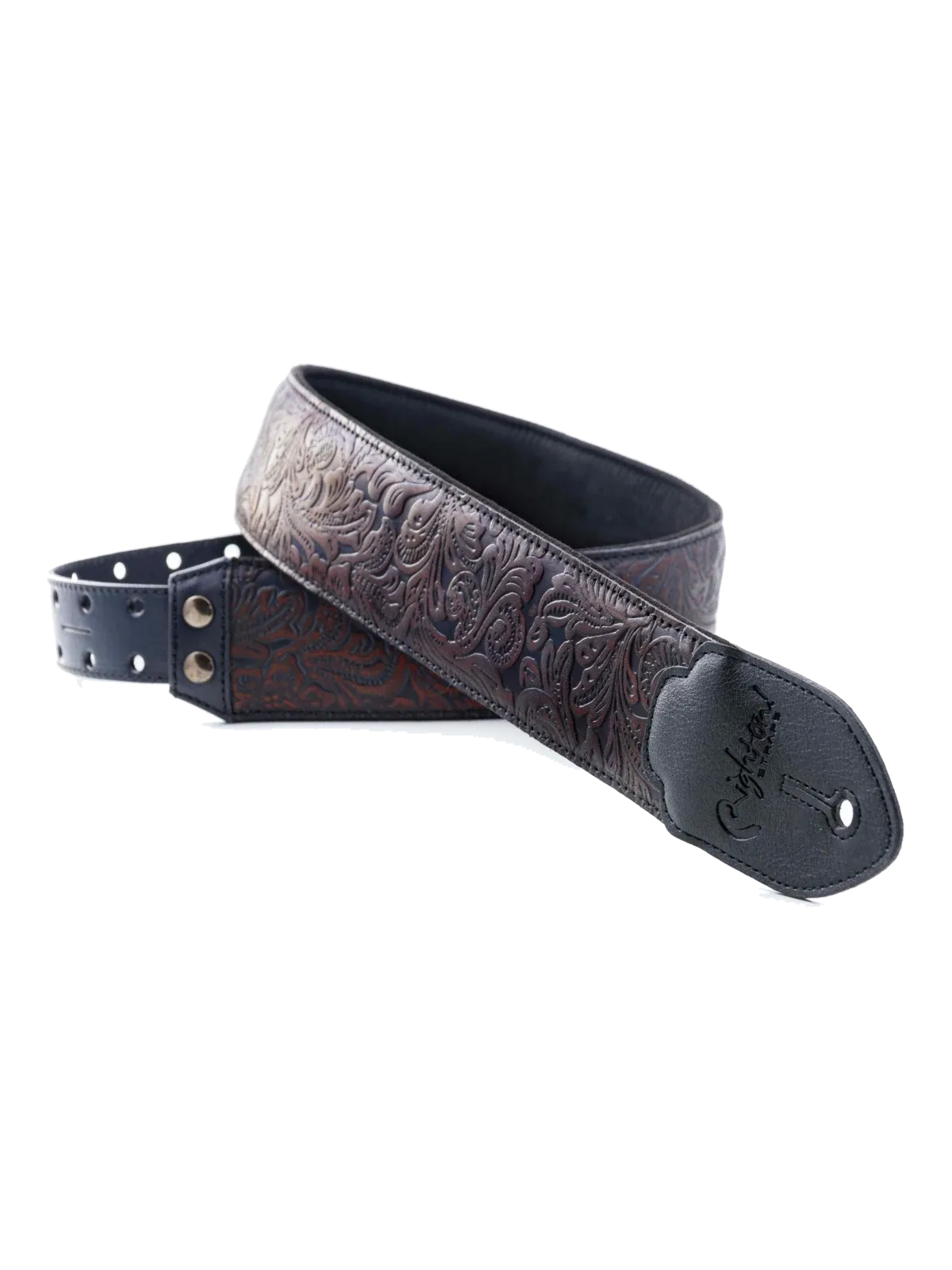 Sangle de guitare RightOn! Blackguard, Black / Leather