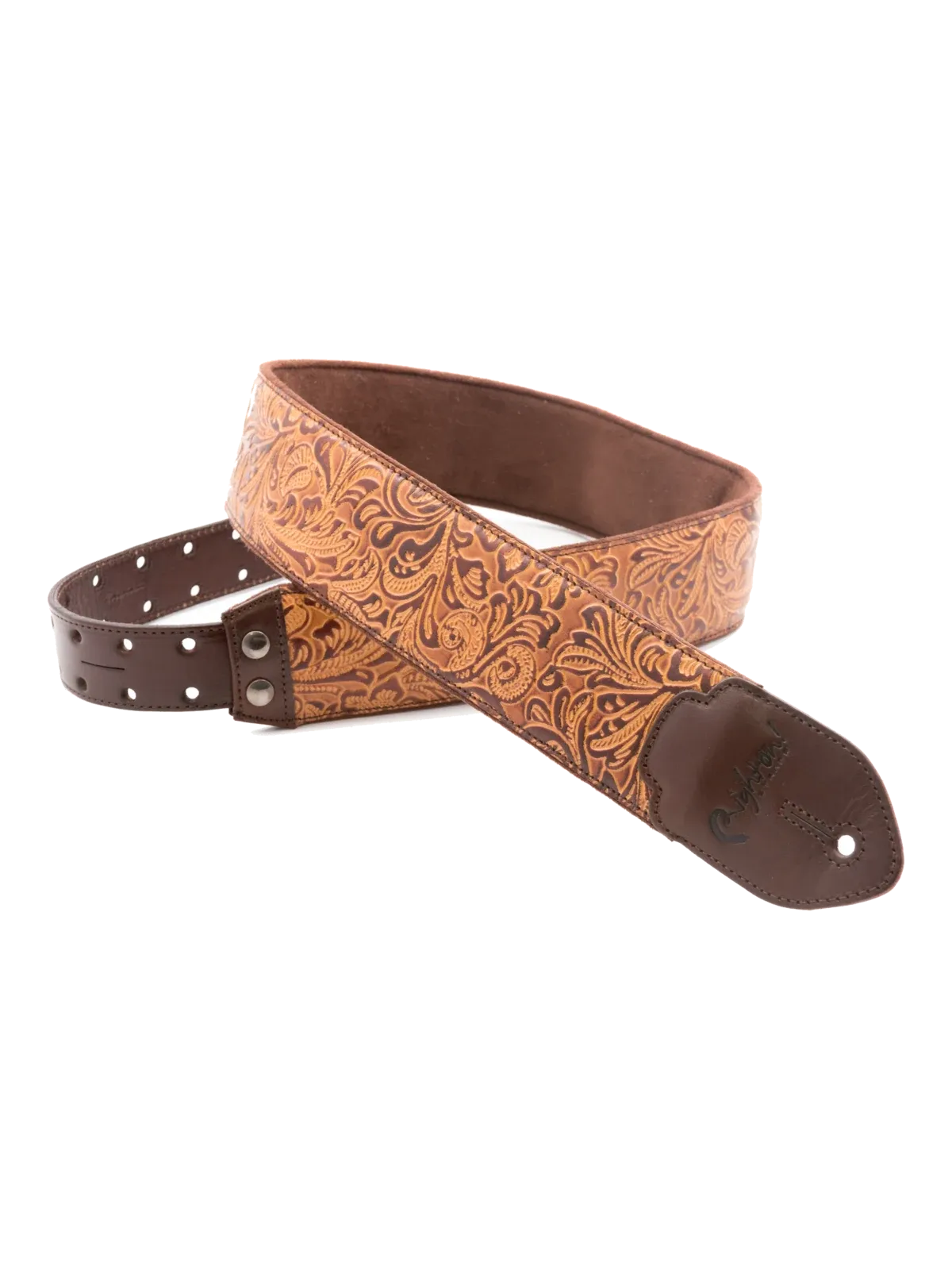 RightOn! Blackguard gitaarband, Brown / Leather