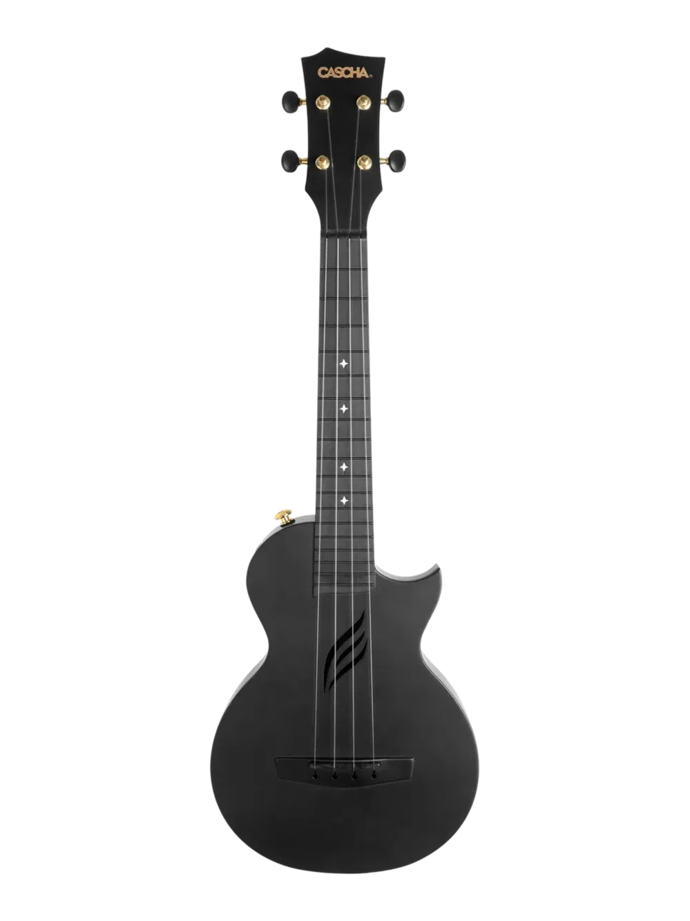Ukulélé Cascha HH 2258 Noir, taille concert, fibre de carbone et polycarbonate