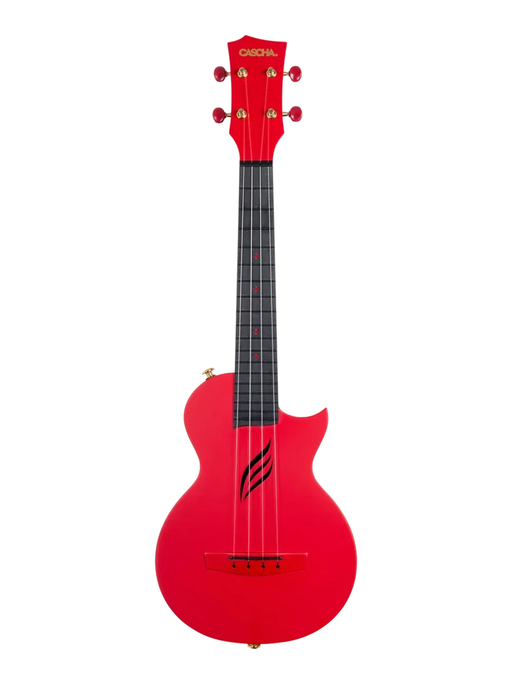 Ukulélé Cascha HH 2280 Rouge, taille concert, fibre de carbone et polycarbonate