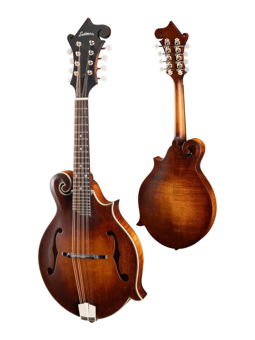 Mandoline Eastman MD315-A-WN, table épicéa d'Adirondack massif, finition Truetone Satin, Amberburst