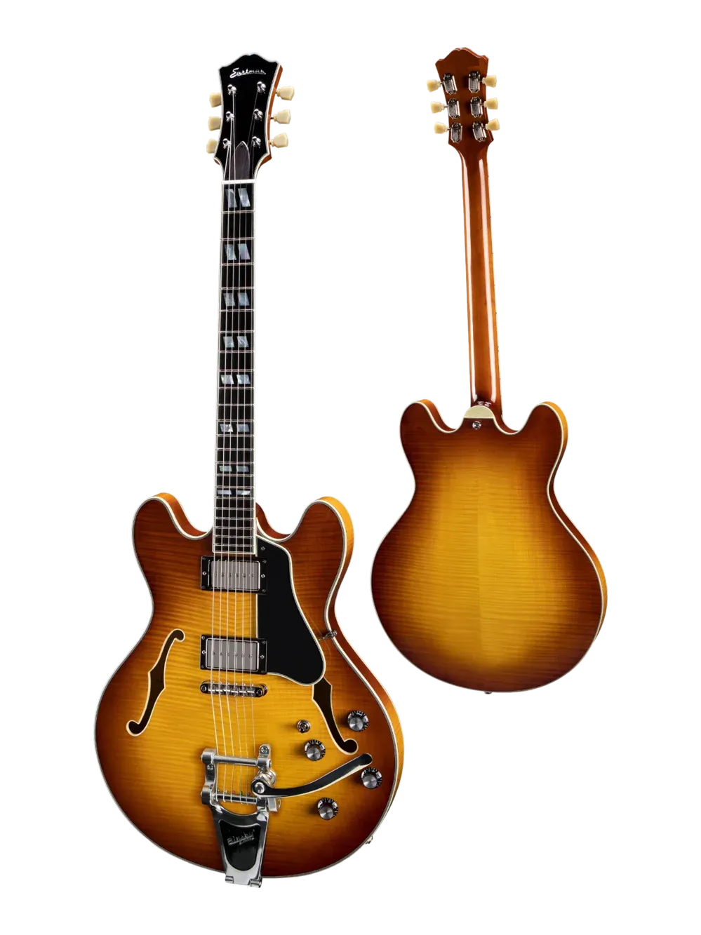 Guitare électrique Eastman T486B, table érable flammé stratifié deluxe