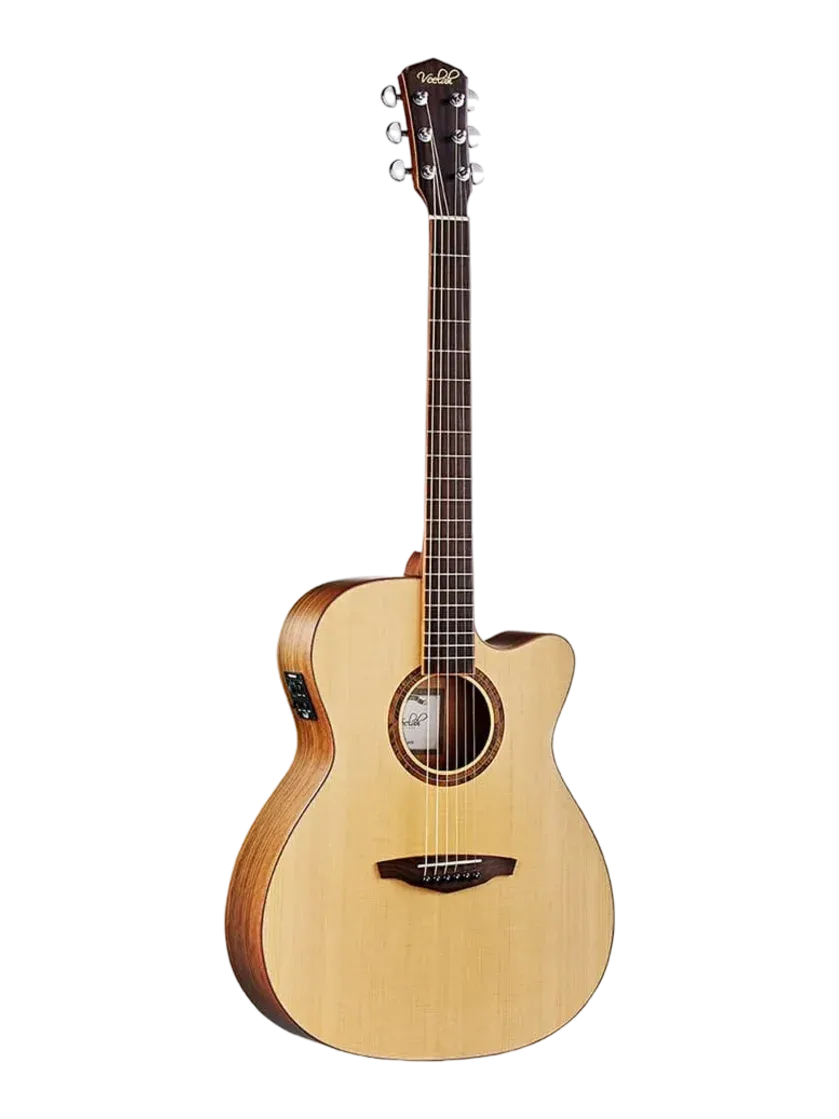 Guitare folk Veelah V3-OMCE, table épicéa massif, finition Satiné