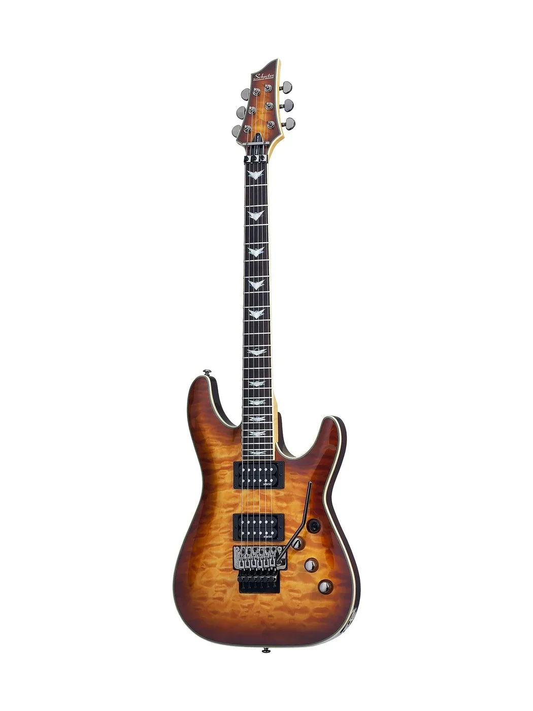 Guitare électrique Schecter Omen Extreme-FR Vintage Sunburst, table érable matelassé, galbée