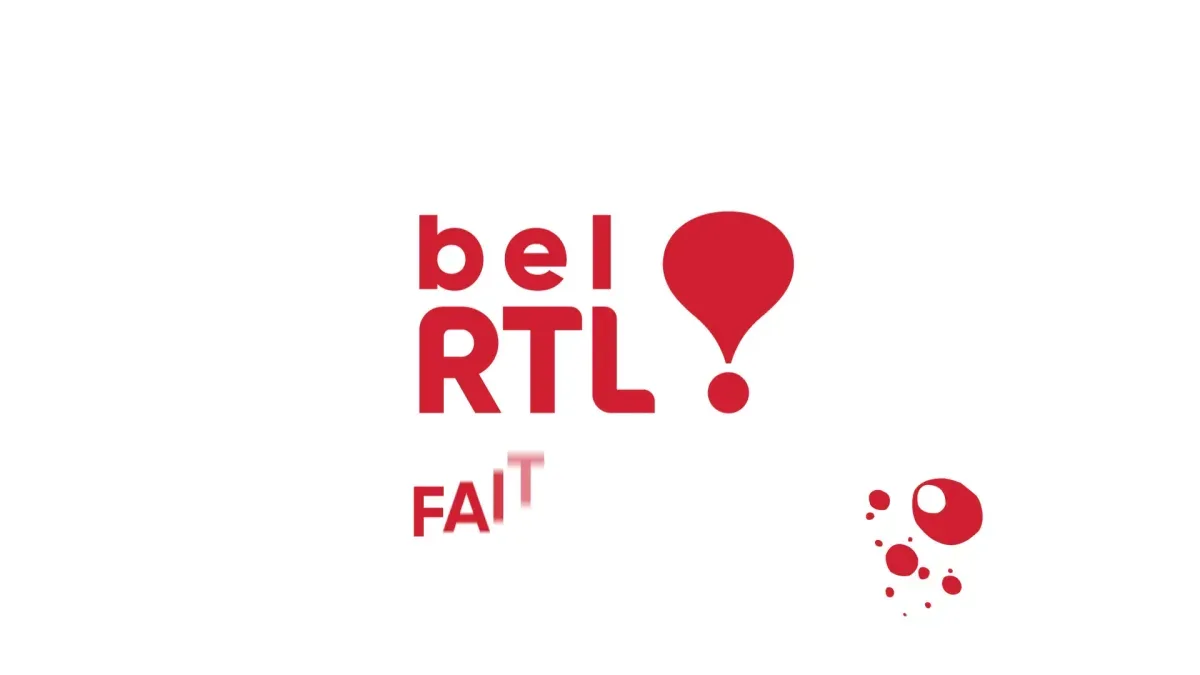 Image extraite de l'animation du logo bel RTL et du mot « fait », campagne d'été 2025, sur fond blanc