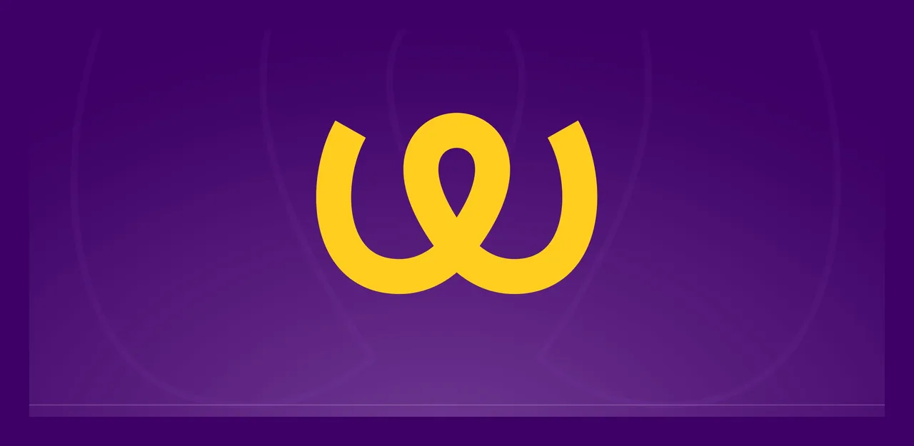 Icône Wagas, un W jaune en boucle continue, centrée sur fond violet